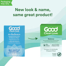 Load image into Gallery viewer, Balance pH-Balanced Wipes - 12-count box Cleanser Good Clean Love