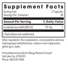 Load image into Gallery viewer, Lumbrokinase | Circulatory System Support - 30 & 60 Delayed-Release Capsules Oral Supplements Allergy Research Group