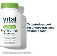 Load image into Gallery viewer, PRO-Women Probiotic | Targeted Support for Urinary Tract & Vaginal Health - 30 & 60 Tablets Oral Supplement Hyperbiotics