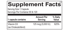 Load image into Gallery viewer, Vitamin D3 | 5000 IU - 120 Capsules Oral Supplements Ortho Molecular Products