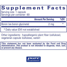 Load image into Gallery viewer, Boron Glycinate | Clean Supplements - 60 capsules Oral Supplement Pure Encapsulations