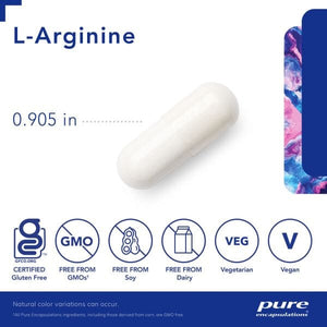 L-Arginine | Amino Acid | 700 mg - 90 Capsules Oral Supplements Pure Encapsulations 