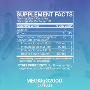 Mega IgG2000 | Immune & Detoxification Support - 120 Capsules Oral Supplements MicroBiome Labs 
