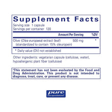 Load image into Gallery viewer, Olive Leaf Extract | Natural Antifungal - 120 capsules Oral Supplement Pure Encapsulations