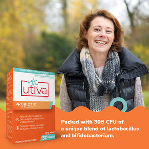 Probiotic | Urinary Tract & Gut Health - 30 Capsules Oral Supplements Utiva 