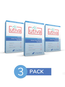 UTI Diagnostic Test Strips - 3 Test Strips Urinary Tract Infection Tests Utiva 