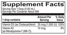 Load image into Gallery viewer, Vitamin D3 with K2 | Liquid - 1 fl oz (30 mL) Oral Supplements Ortho Molecular Products