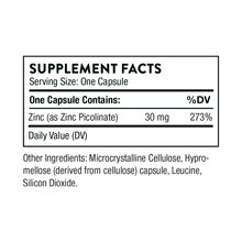 Load image into Gallery viewer, Zinc Picolinate 30mg | Advanced Absorption - 60 capsules Oral Supplement Thorne