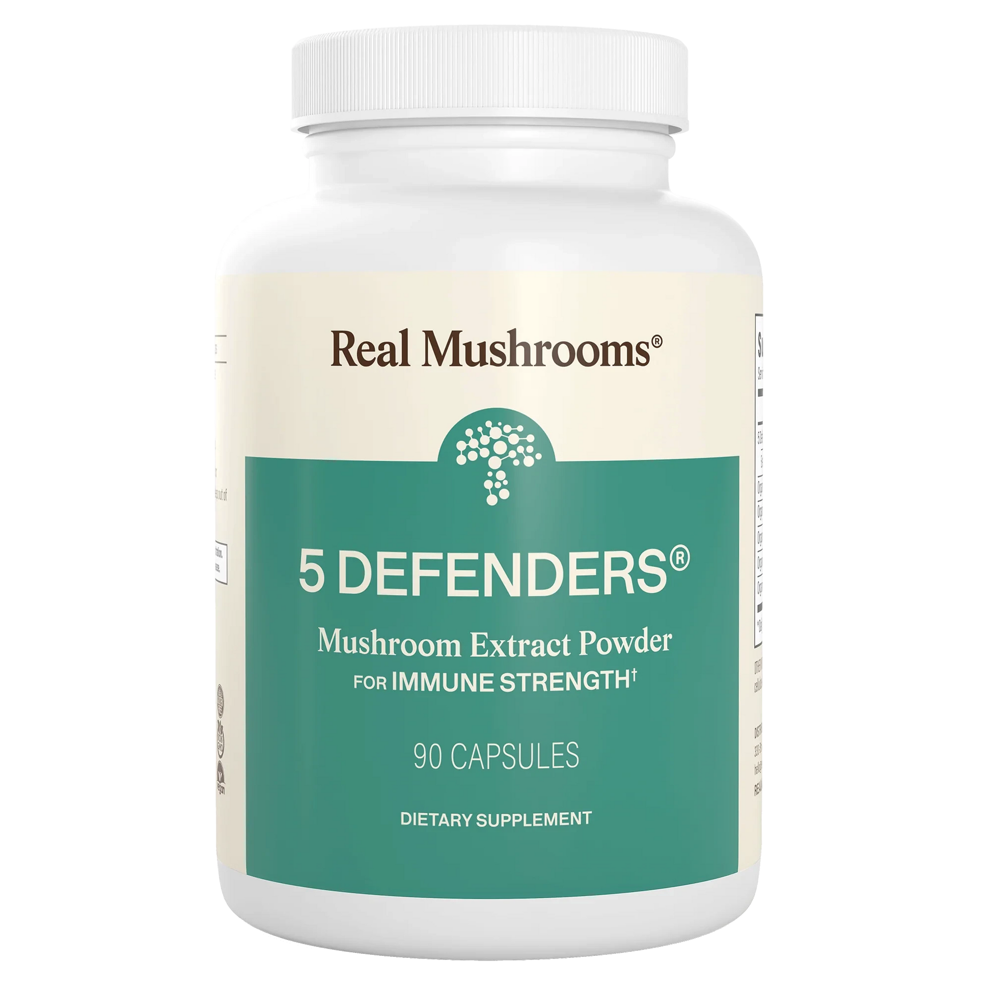 5 Defenders™ | Mushroom Extract Blend Powder - 90 Capsules Oral Supplements Real Mushrooms 