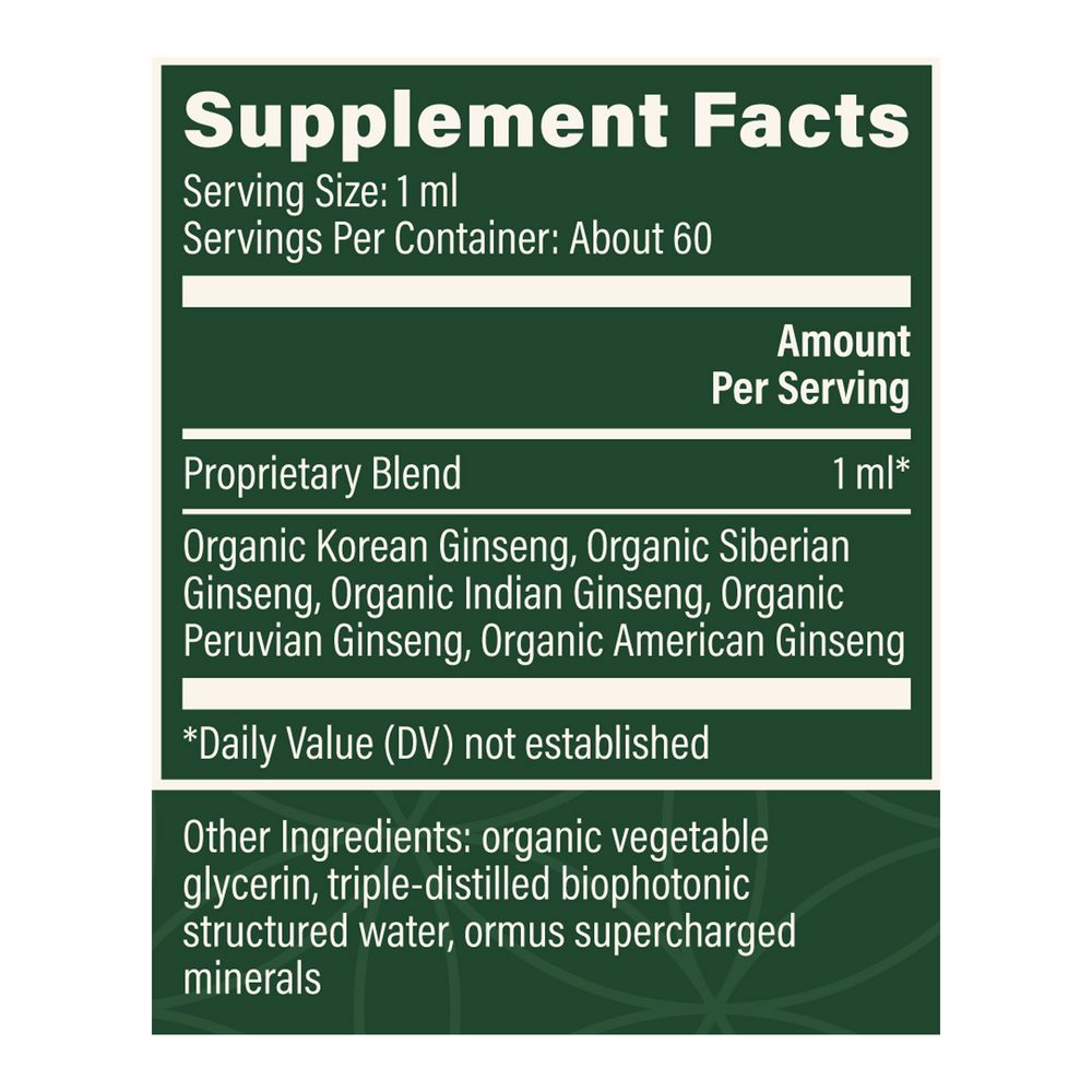 5 Ginseng | Adaptogen for Energy - 2 fl oz Oral Supplements Global Healing 