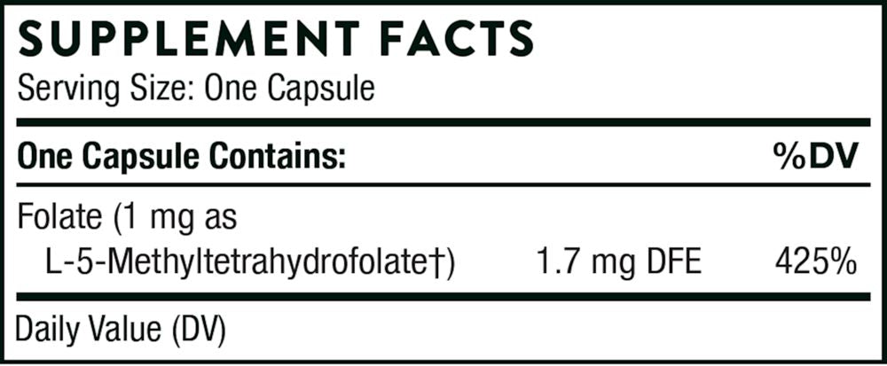 5-MTHF | Active Folic Acid | 1mg | 60 Capsules Capsules & Tablets Thorne 