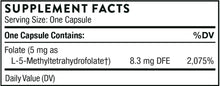 Load image into Gallery viewer, 5-MTHF | Active Folic Acid | 5mg - 60 Capsules Oral Supplements Thorne 