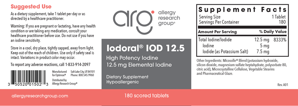 Iodoral® | High Potency Iodine | 12.5mg | 90 & 180 Scored Tablets
