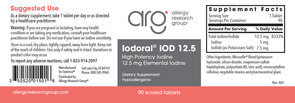 Iodoral® | High Potency Iodine | 12.5mg | 90 & 180 Scored Tablets