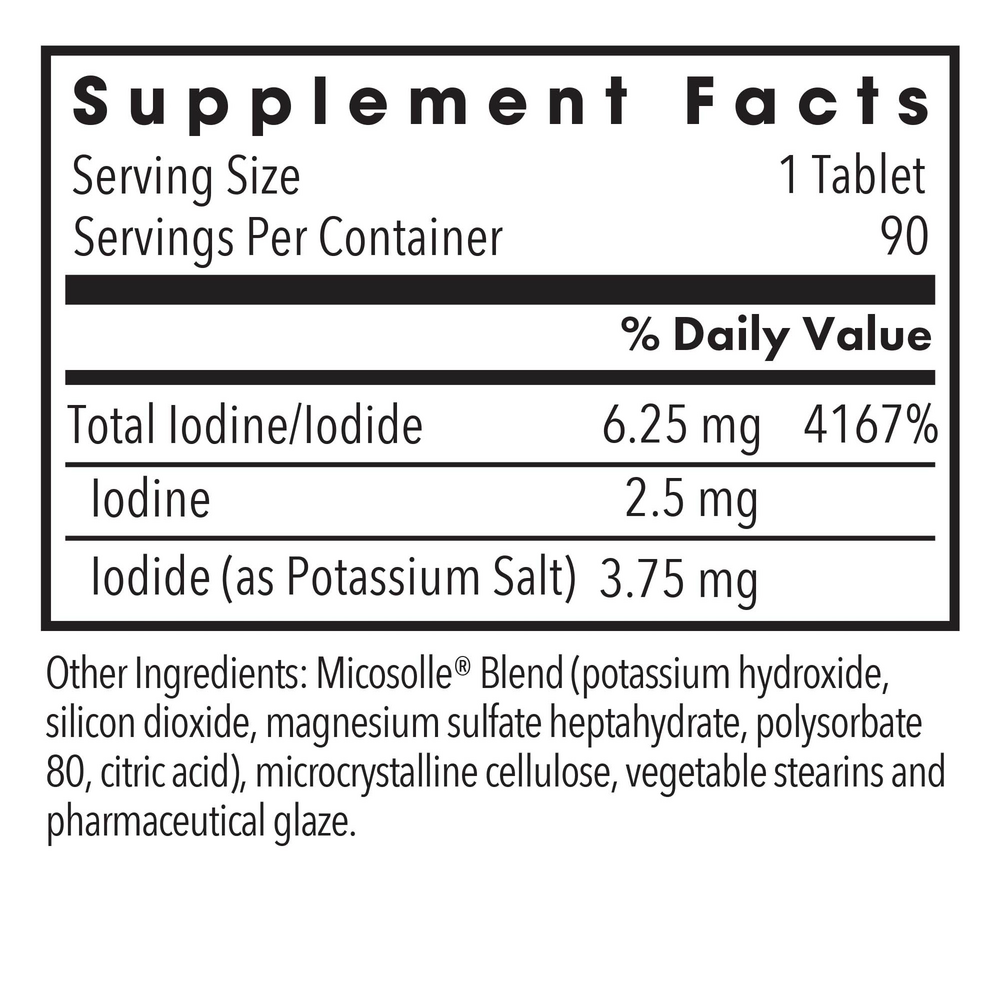 Iodoral® | High Potency Iodine | 6.25mg | 90 Scored Tablets