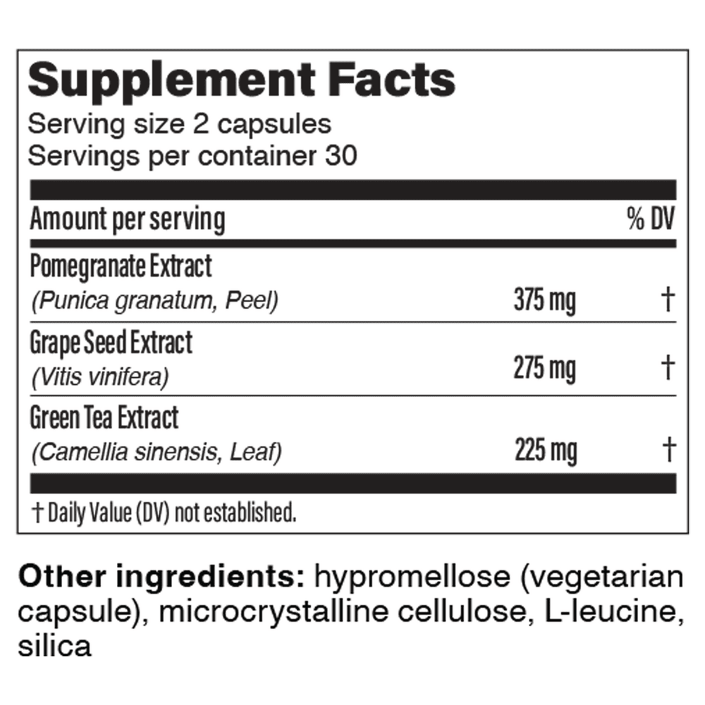 Polyphenol Booster | Pomegranate, Grape Seed, Green Tea | 60 Capsules