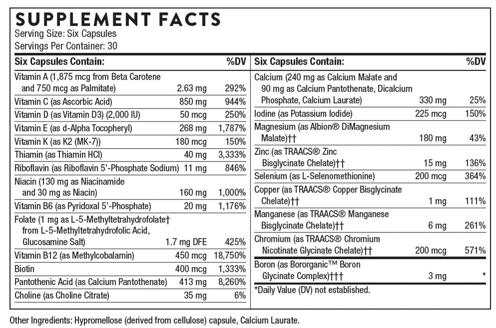 Women's Multi 50+ | With Vitamin D3 and K2 for Bone Support | 180 Capsules