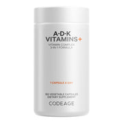 A-D-K Vitamins | Vitamin D3 and K2 plus A - 180 veggie caps Oral Supplement Codeage 