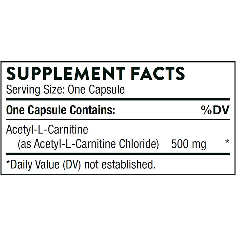 Acetyl-L-Carnitine | 500mg - 60 Capsules Oral Supplements Thorne 