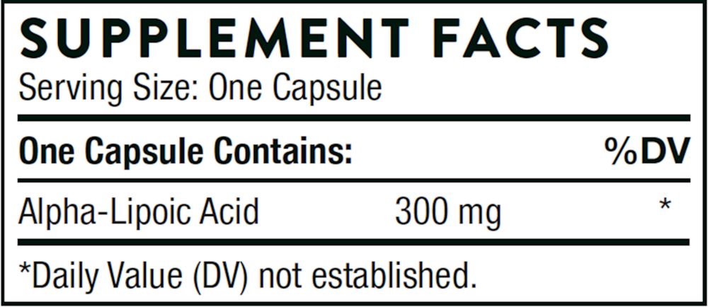 Alpha-Lipoic Acid (ALA) | Supports Liver Detoxification - 60 Capsules Oral Supplements Thorne 