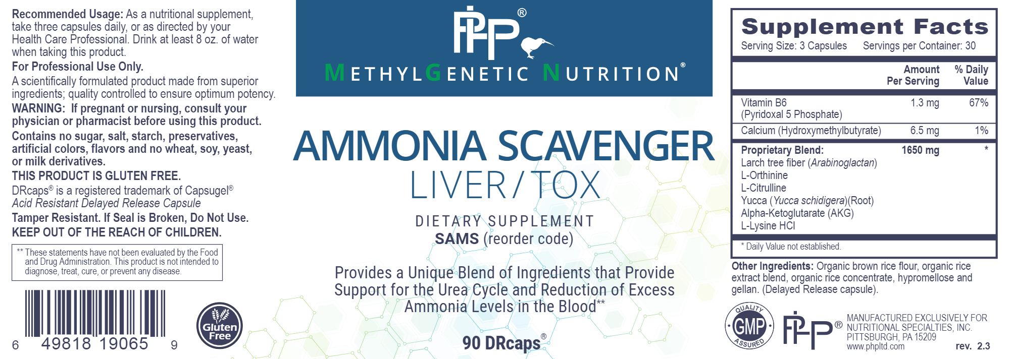 Ammonia Scavenger | Liver/Tox - 90 Designed Release Capsules Oral Supplements Professional Health Products (PHP) 