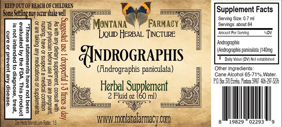 Andrographis Liquid Herbal Tincture - 2 fl oz Tinctures Montana Farmacy 