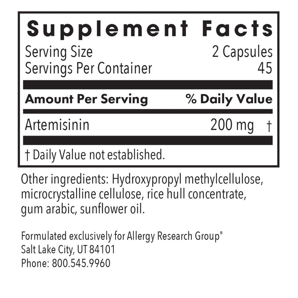 Artemisinin | Highly Concentrated Immune Support - 90 & 300 Capsules Oral Supplements Allergy Research Group 