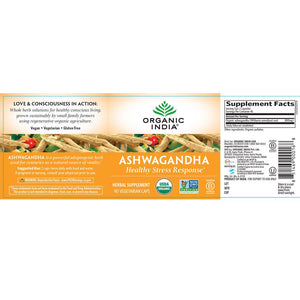 Ashwagandha | Healthy Stress Response - 90 Capsules Oral Supplements Organic India 