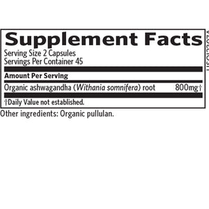 Ashwagandha | Healthy Stress Response - 90 Capsules Oral Supplements Organic India 