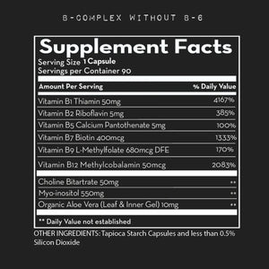 B-Complex | without B6 - 90 Capsules Oral Supplement Desert Harvest 