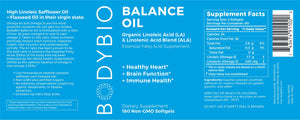 Balance Oil | Omega 6 + 3 | Organic Linoleic Acid Blend - 180 Softgels Oral Supplements BodyBio 