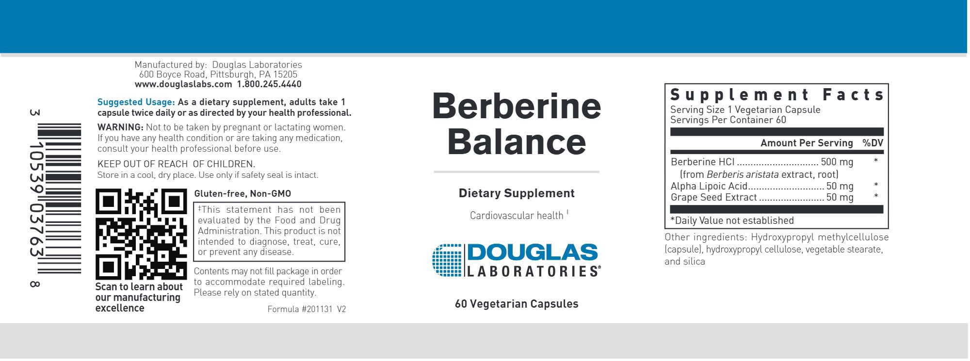 Berberine Balance | Formula - 60 Capsules Oral Supplement Douglas Laboratories 