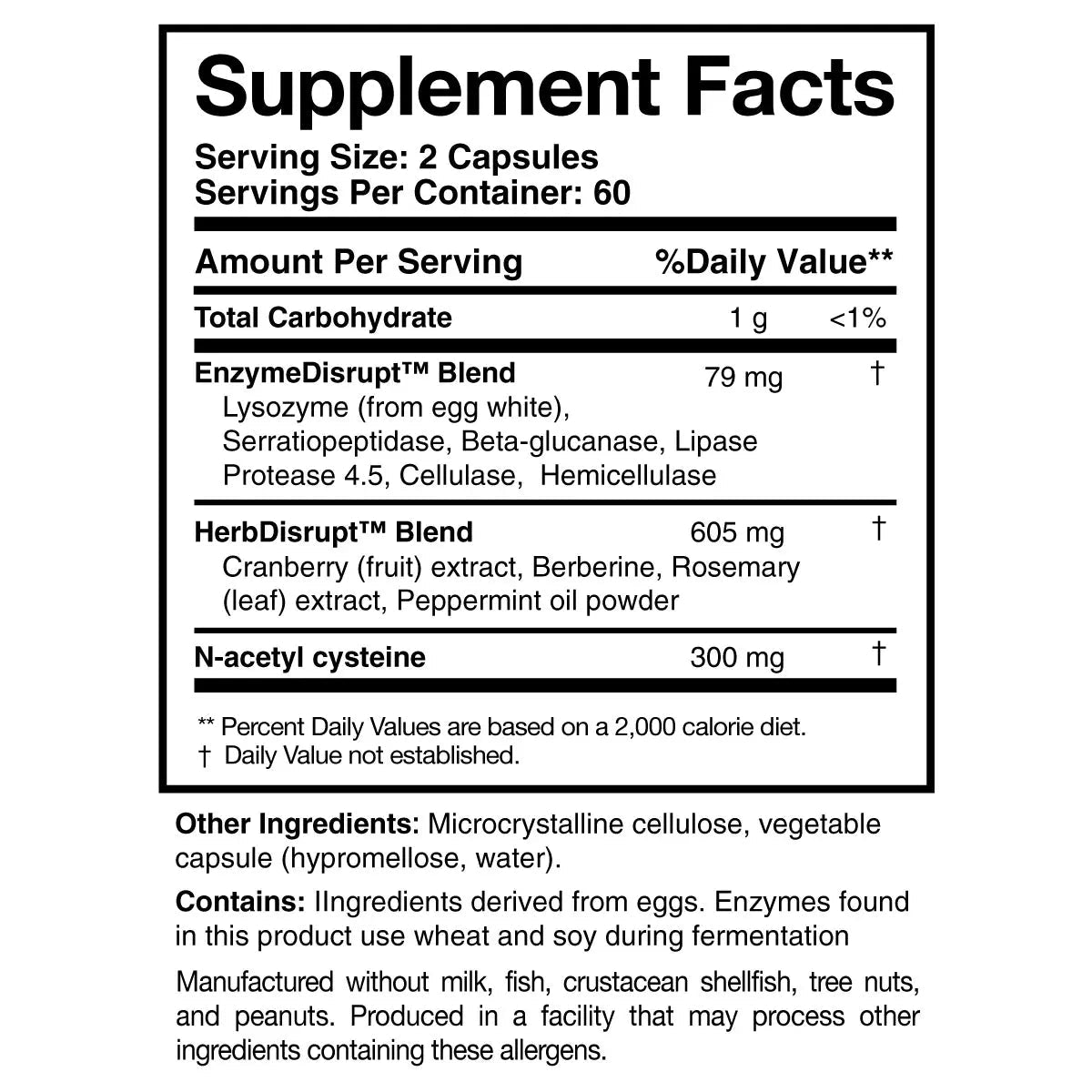 BioDisrupt® - 120 capsules Oral Supplements Researched Nutritionals 