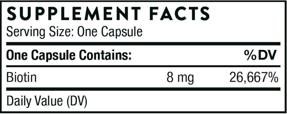 Biotin-8 | High Concentration - 60 Capsules Oral Supplements Thorne 