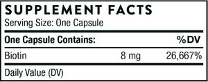 Biotin-8 | High Concentration - 60 Capsules Oral Supplements Thorne 