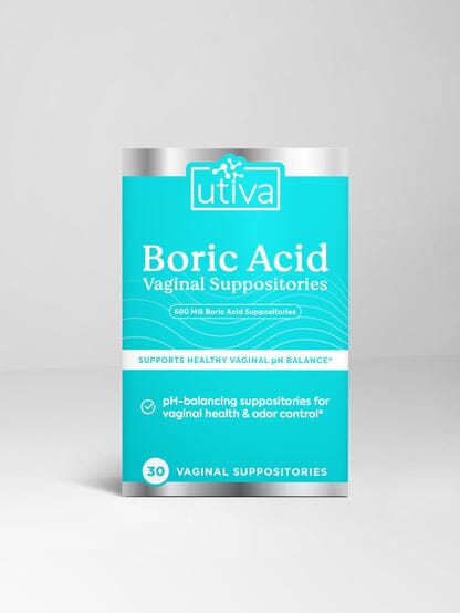 Boric Acid Suppositories | Promotes a Healthy Vaginal Environment | 600mg - 30 Vaginal Suppositories Suppository Utiva 