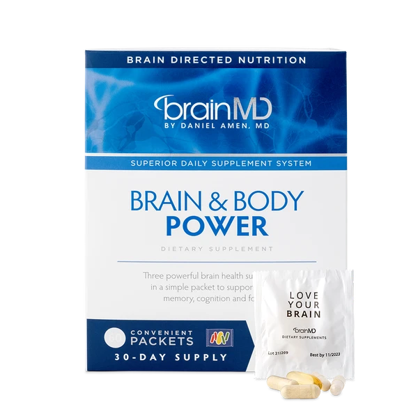 Brain & Body Power | Three Powerful Brain Health Supplements - 30 Day Supply Packets Oral Supplements BrainMD 