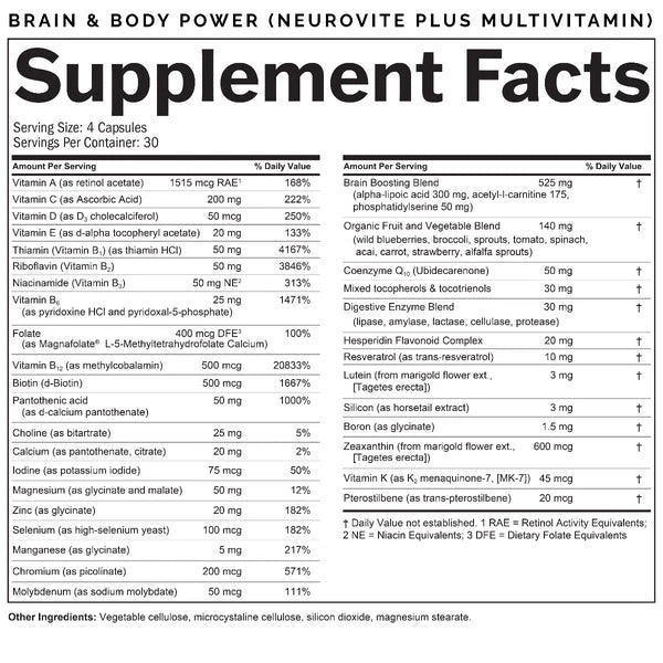 Brain & Body Power | Three Powerful Brain Health Supplements - 30 Day Supply Packets Oral Supplements BrainMD 