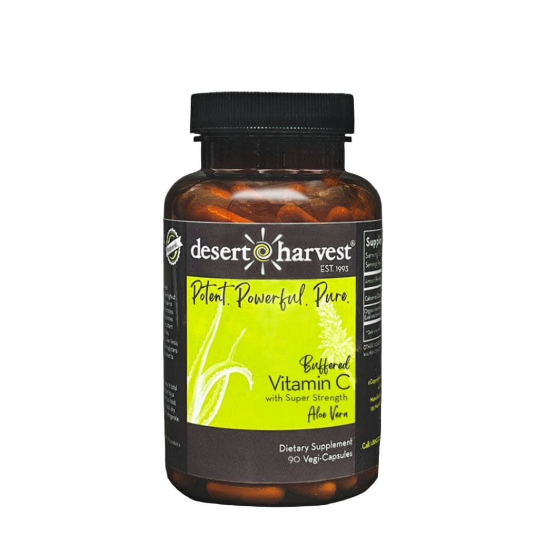 Buffered Vitamin C | with Super-Strength Aloe Vera - 90 Capsules Oral Supplement Desert Harvest 