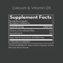 Load image into Gallery viewer, Calcium &amp; Vitamin D3 | with Super-Strength Aloe Vera - 90 Capsules Oral Supplement Desert Harvest 