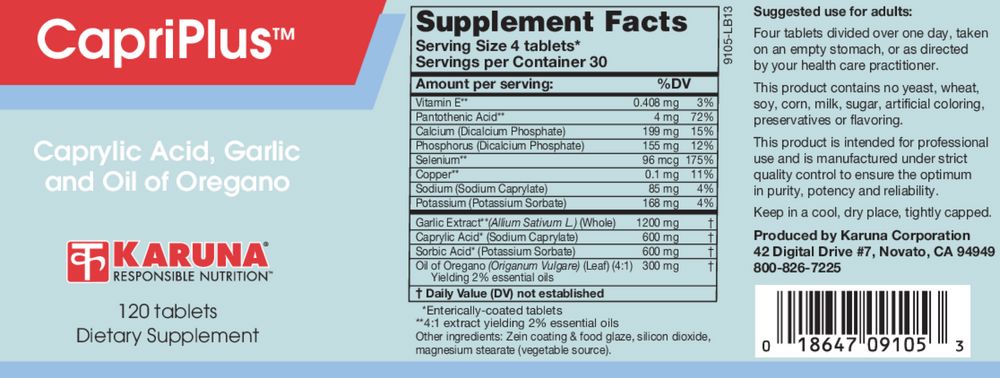 CapriPlus | Anti-Yeast Herbal Combination - 120 Tablets Oral Supplements Karuna 