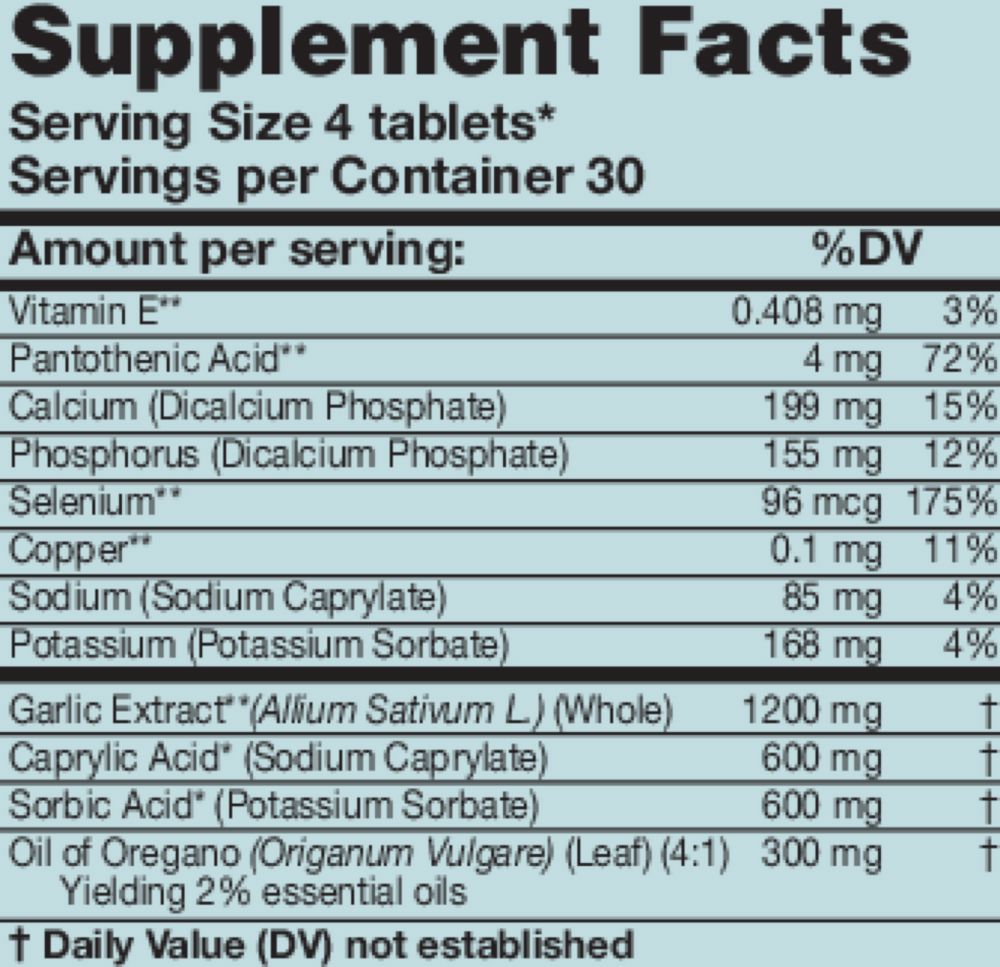 CapriPlus | Anti-Yeast Herbal Combination - 120 Tablets Oral Supplements Karuna 