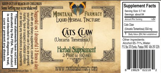 Cats Claw Liquid Herbal Tincture - 2 fl oz Oral Supplements Montana Farmacy 