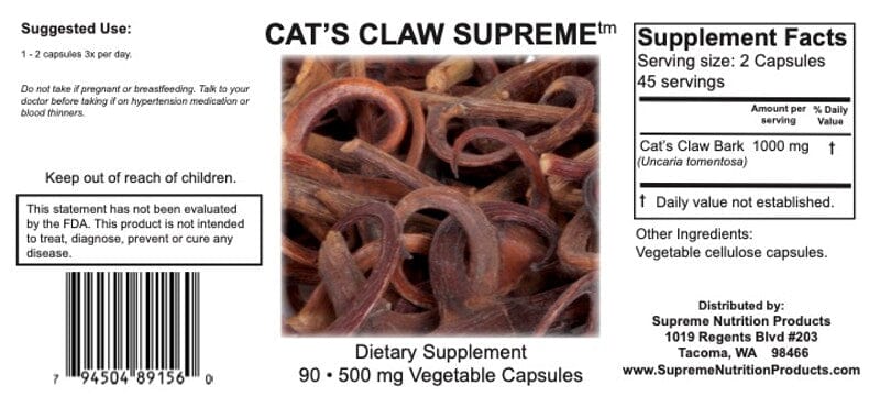 Cat's Claw Supreme™ | Uncaria Tomentosa - 90 Capsules Oral Supplements Supreme Nutrition Products 