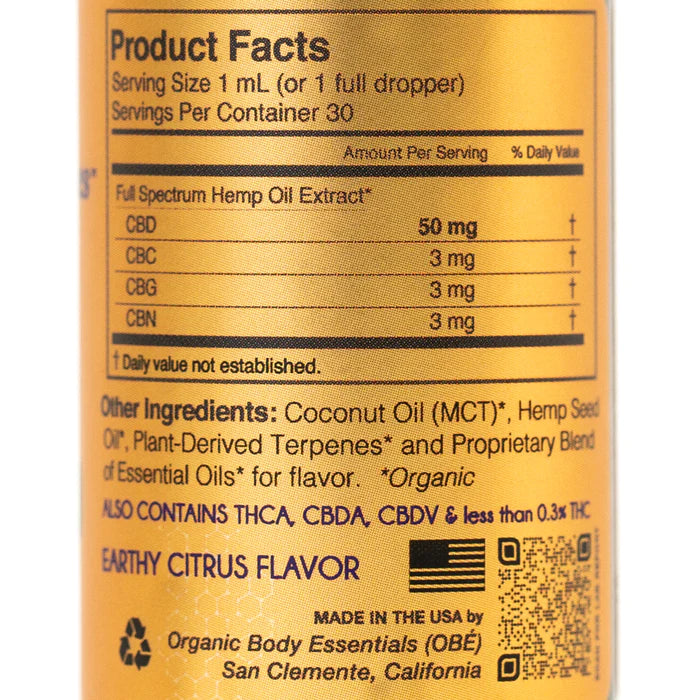 CBD Oil for Sleep | Extreme Terpenes PM - 1500 mg - 1 fl oz Oral Supplements Organic Body Essentials (OBE) 