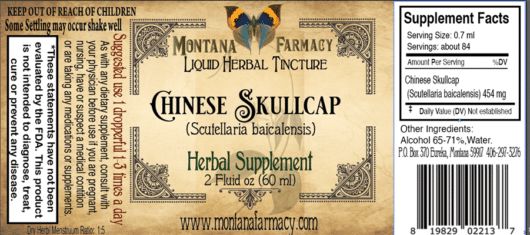 Chinese Skullcap Liquid Herbal Tincture - 2 fl oz Oral Supplements Montana Farmacy 