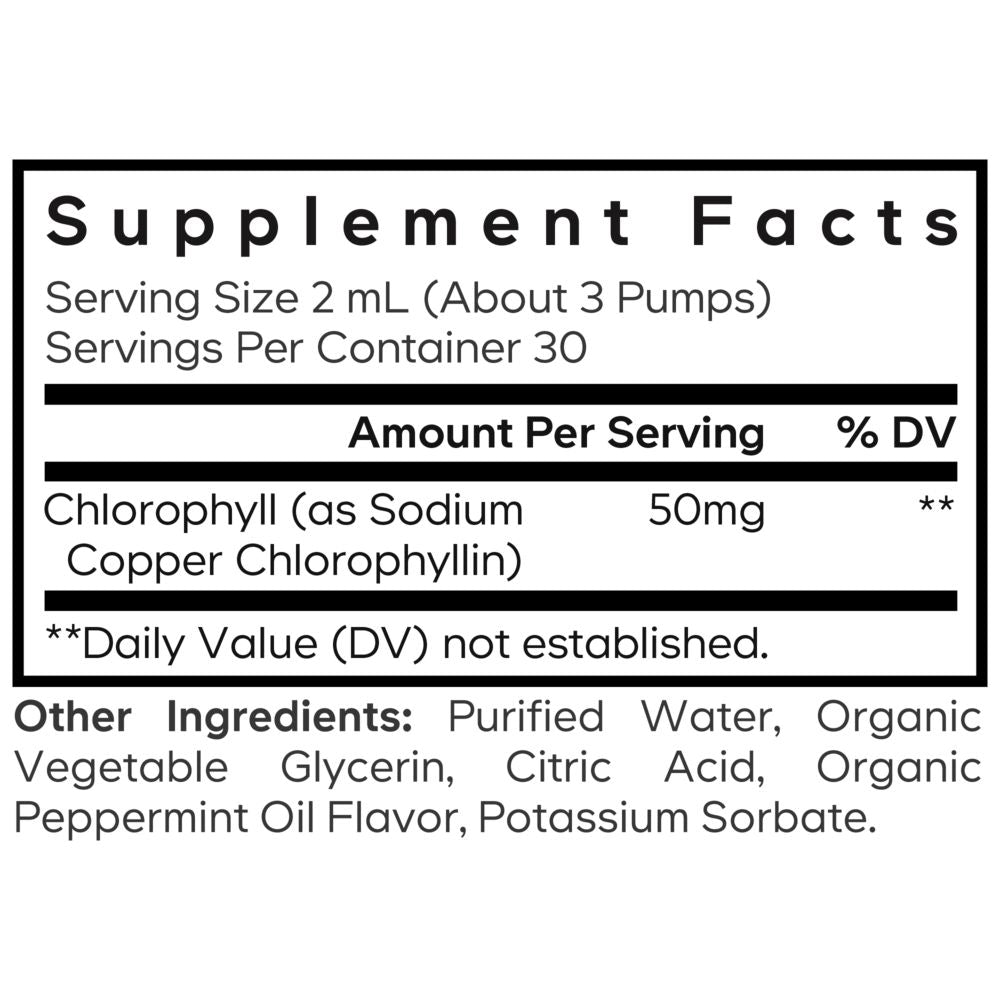 Chlorophyll Liquid Drops | Peppermint Flavor - 2 fl oz Oral Supplements Codeage 