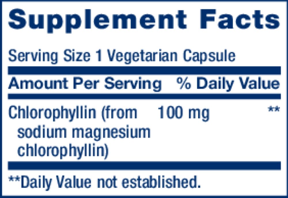 Chlorophyllin | 100mg - 100 Capsules Oral Supplements Life Extension 