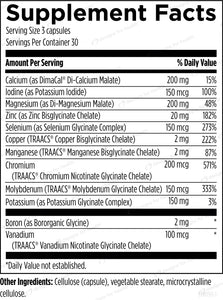 Complete Mineral Complex | Chelated Mineral Formula - 90 Capsules Oral Supplements Designs For Health 