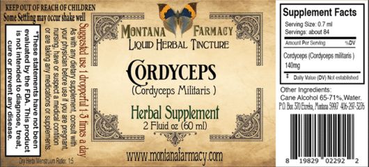 Cordyceps Liquid Herbal Tincture - 2 fl oz Tinctures Montana Farmacy 